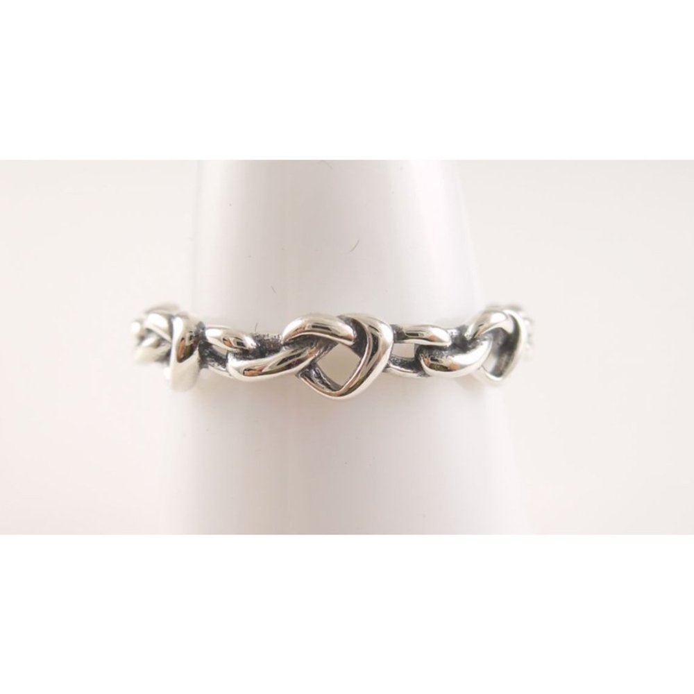 KNOTTED HEARTS Authentic PANDORA Sterling Silver Ring 198018.